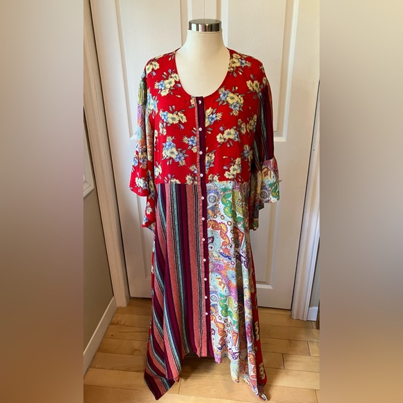 Umgee boho multi print dress - Picture 1 of 8